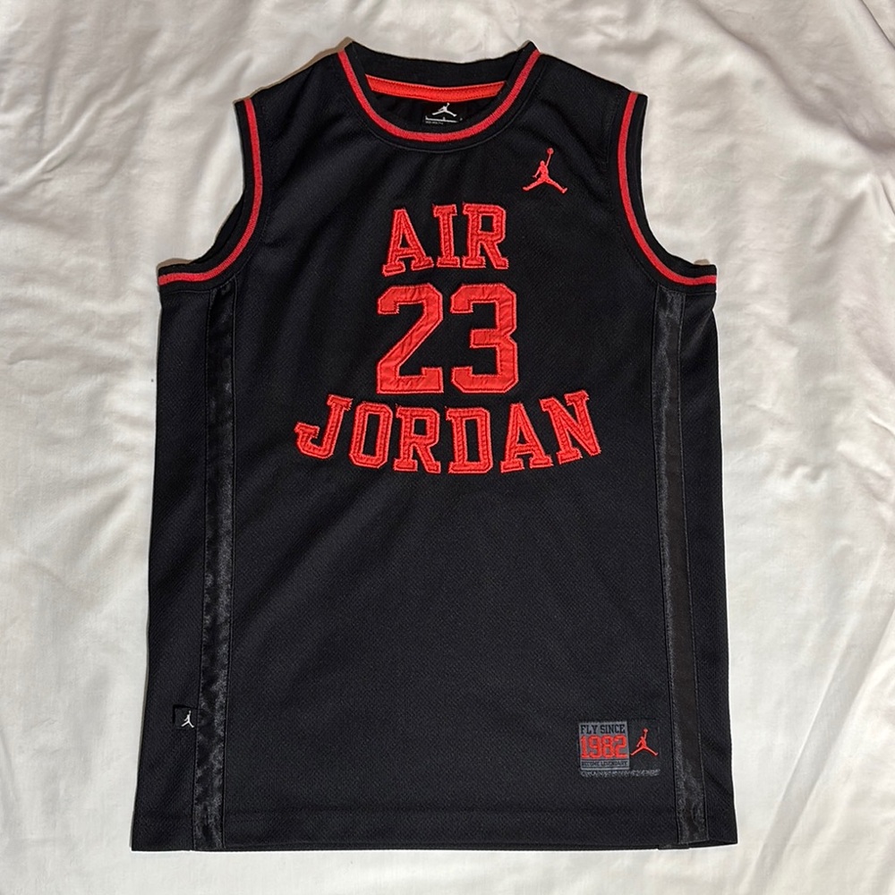 Jordan Kids Black and Red Air Jordan Jersey